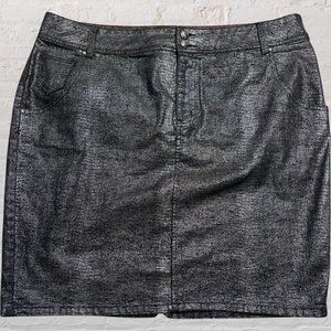Metallic Lane Bryant Stretch Denim Skirt